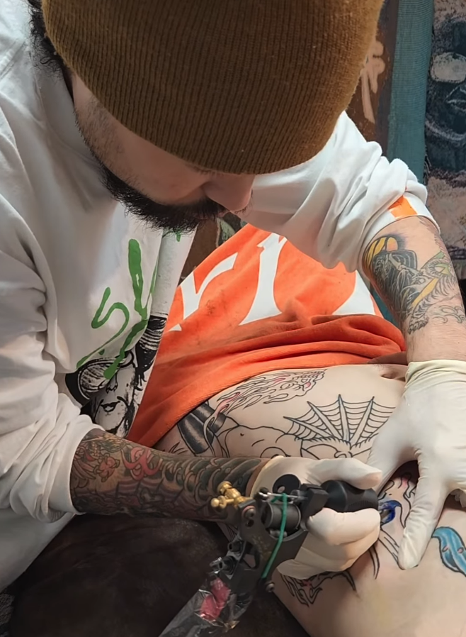 Gentaro, resident tattoo artist at ZUMBIDO TATTOO in Nakameguro, Tokyo