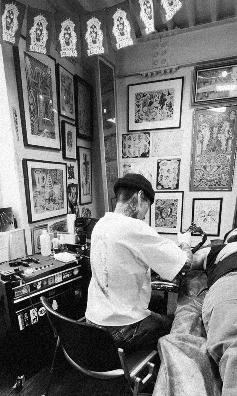 Josh, resident tattoo artist at ZUMBIDO TATTOO in Nakameguro, Tokyo